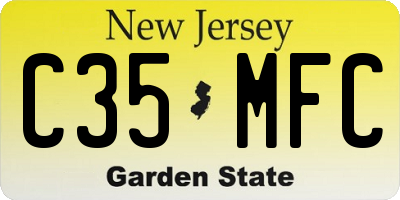 NJ license plate C35MFC