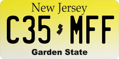 NJ license plate C35MFF
