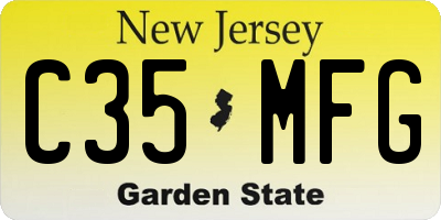 NJ license plate C35MFG