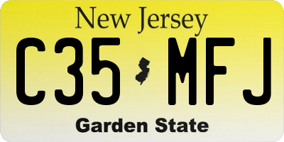 NJ license plate C35MFJ