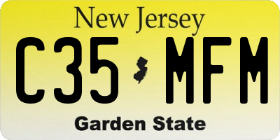NJ license plate C35MFM