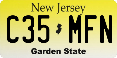 NJ license plate C35MFN