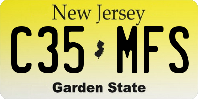 NJ license plate C35MFS