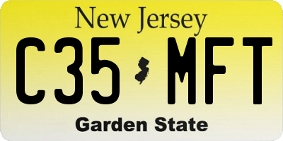 NJ license plate C35MFT