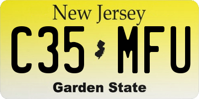 NJ license plate C35MFU