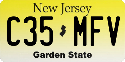 NJ license plate C35MFV