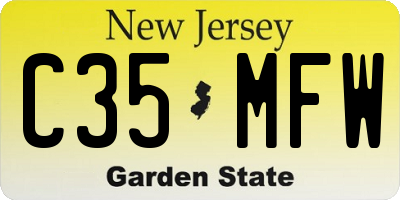 NJ license plate C35MFW