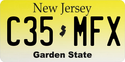 NJ license plate C35MFX
