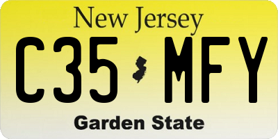 NJ license plate C35MFY