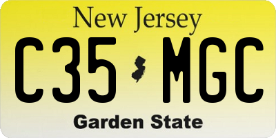 NJ license plate C35MGC