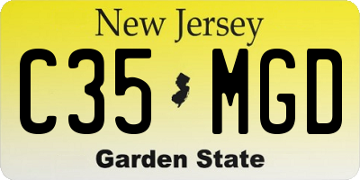NJ license plate C35MGD
