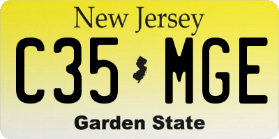 NJ license plate C35MGE