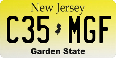 NJ license plate C35MGF