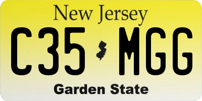 NJ license plate C35MGG