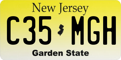 NJ license plate C35MGH
