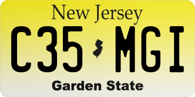 NJ license plate C35MGI