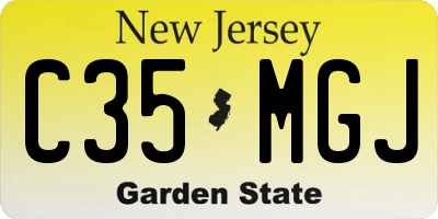NJ license plate C35MGJ