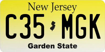 NJ license plate C35MGK