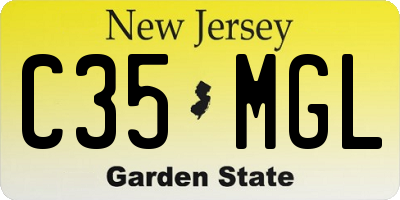 NJ license plate C35MGL