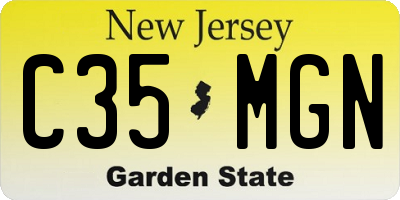 NJ license plate C35MGN