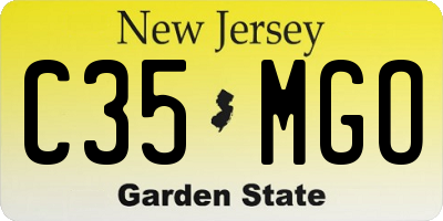 NJ license plate C35MGO