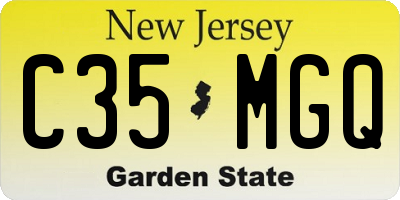 NJ license plate C35MGQ