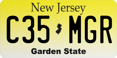 NJ license plate C35MGR