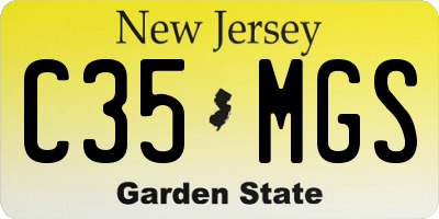 NJ license plate C35MGS