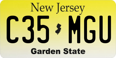 NJ license plate C35MGU