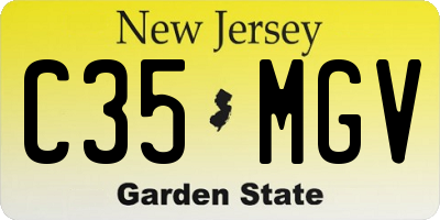 NJ license plate C35MGV