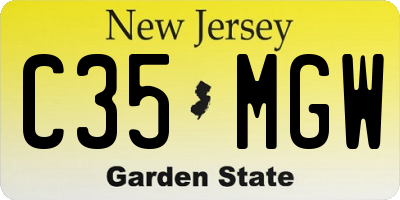 NJ license plate C35MGW