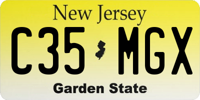 NJ license plate C35MGX