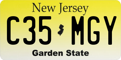 NJ license plate C35MGY