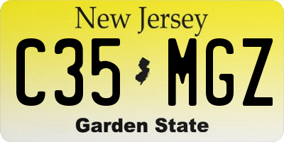 NJ license plate C35MGZ