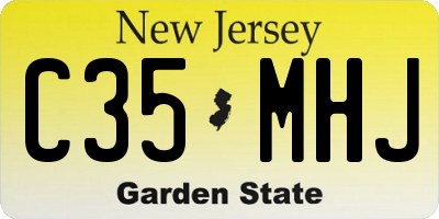 NJ license plate C35MHJ