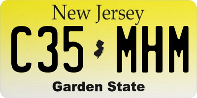 NJ license plate C35MHM
