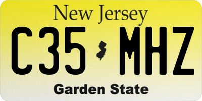 NJ license plate C35MHZ