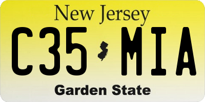 NJ license plate C35MIA