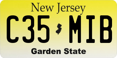 NJ license plate C35MIB