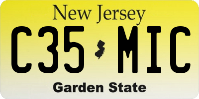 NJ license plate C35MIC