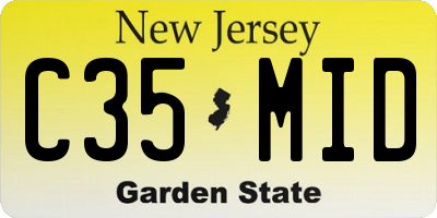 NJ license plate C35MID