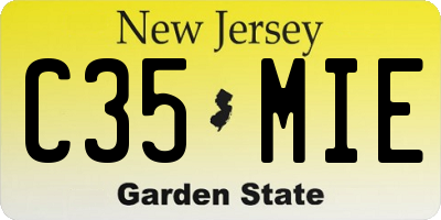 NJ license plate C35MIE