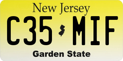NJ license plate C35MIF