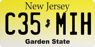 NJ license plate C35MIH