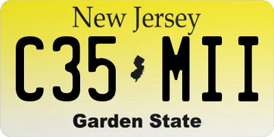 NJ license plate C35MII