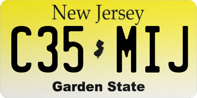 NJ license plate C35MIJ