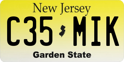 NJ license plate C35MIK