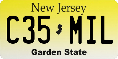 NJ license plate C35MIL