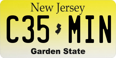 NJ license plate C35MIN