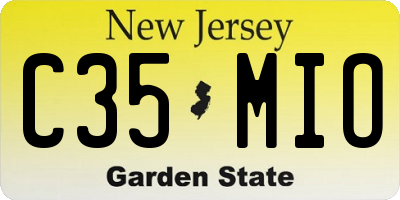 NJ license plate C35MIO